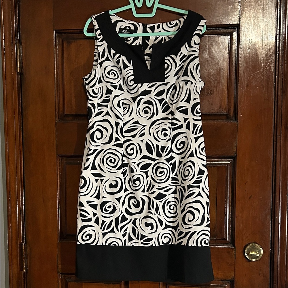 AGB Black and White Swirl Mini Dress